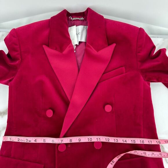 A.L.C. Declan Velvet Tailored Jacket Double Breasted Blazer Pink XS S 2 $650 NWT - Picture 10 of 16